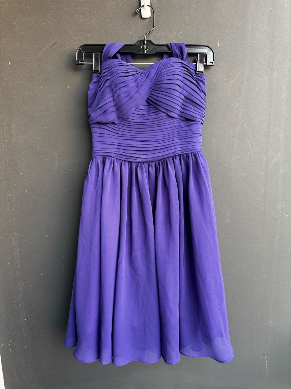 vibrant purple fairycore chiffon halter prom dress